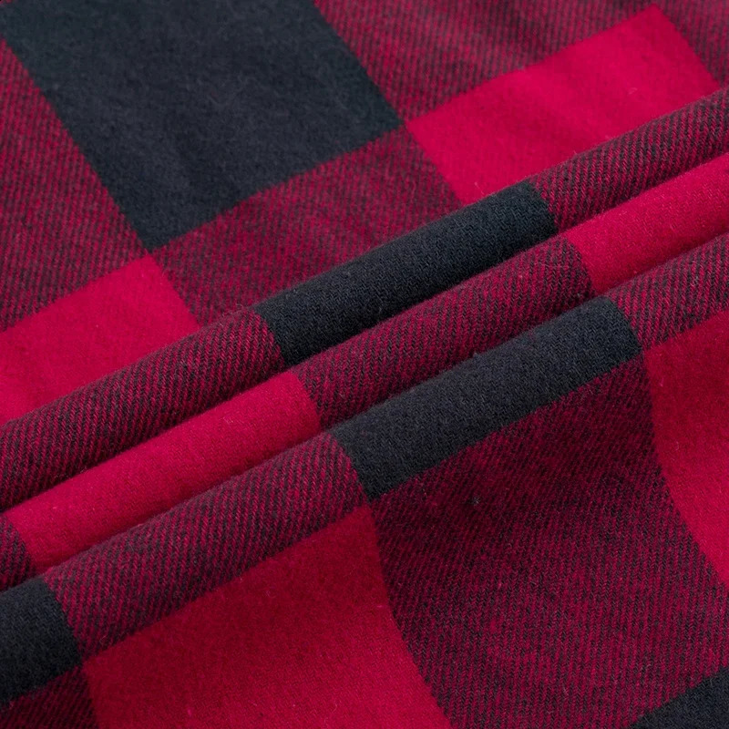 Mens Plaid Brushed Flannel Long Sleeve Shirts Single Pocket Comfortable Casual Cotton Fashion Slim Fit Button Down Shirts Clothe 240729