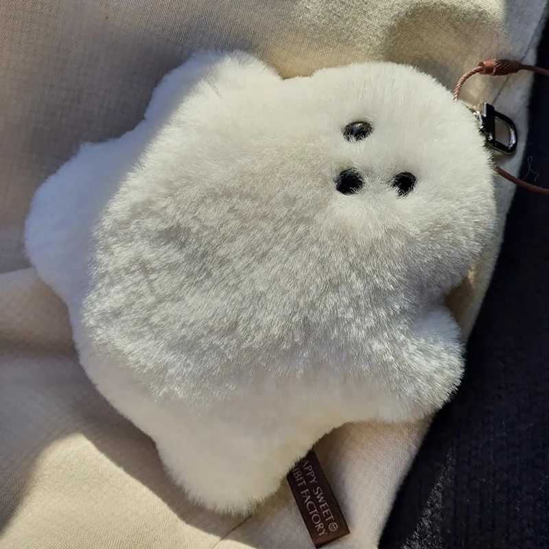1/2pcs Funny White Ghost Keychain School Bag Pendant Doll Cute Plush Bag Hanging Accessories Doll Key Chains Childrens GiftL240729