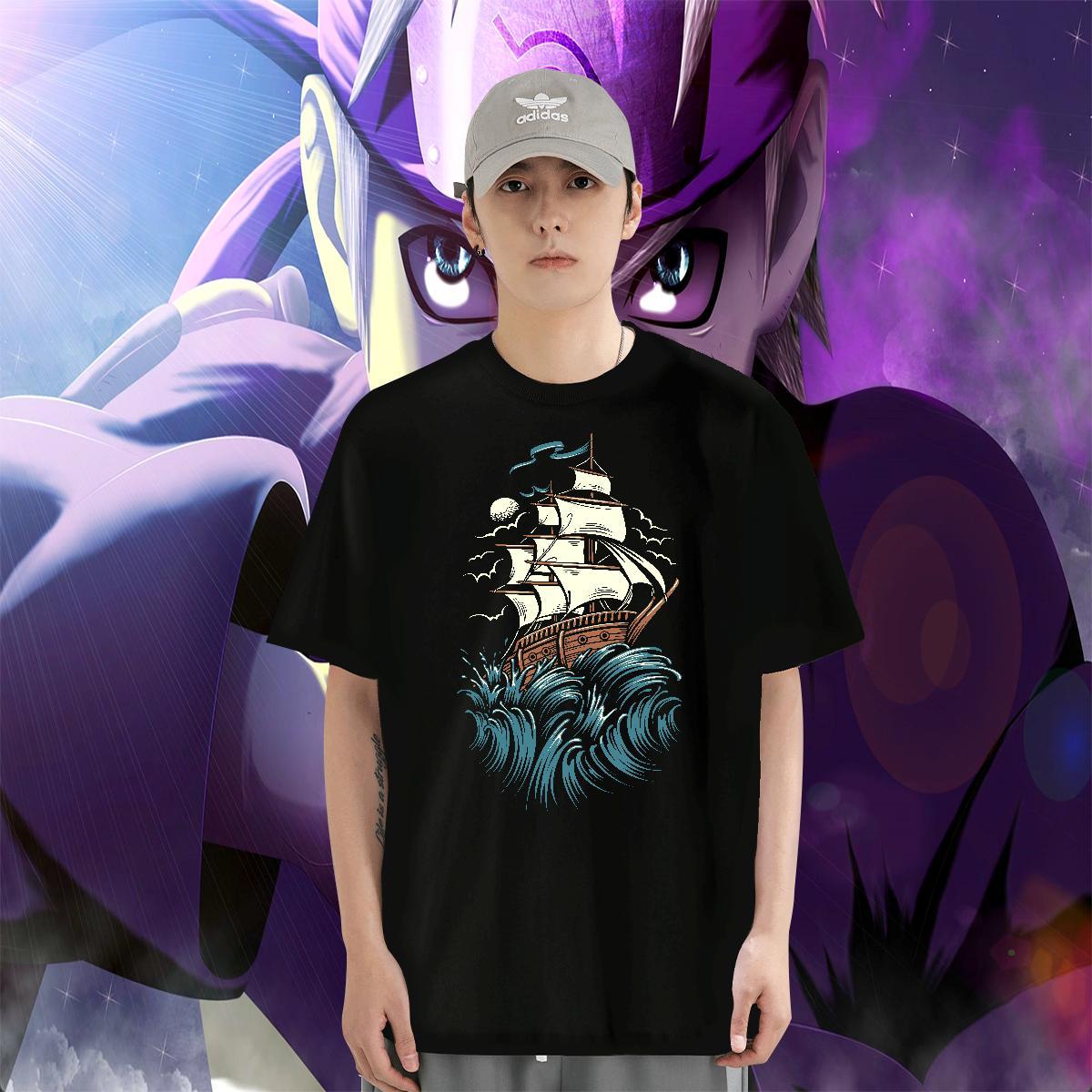 Cool Design Men Clothes T-Shirt 230g Pure Cotton Anime Printing Street ship Custom Print Plus Size O-Neck Short Sleeve DIY Customized T Shirts Men Pol