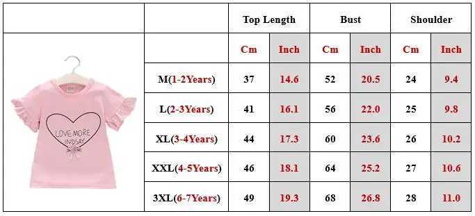 T-shirts Girl T-shirt Flare Short Sleeve Tee Tops Heart Print Kid Girl Clothes Sweet Pullover Casual Children Infant Outfit T Shirt A836L24729