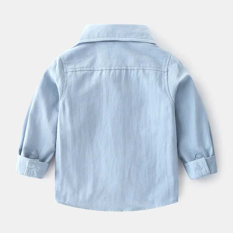 Baby boy shirt long sleeved cartoon school shirt childrens white shirt childrens top autumnW240729