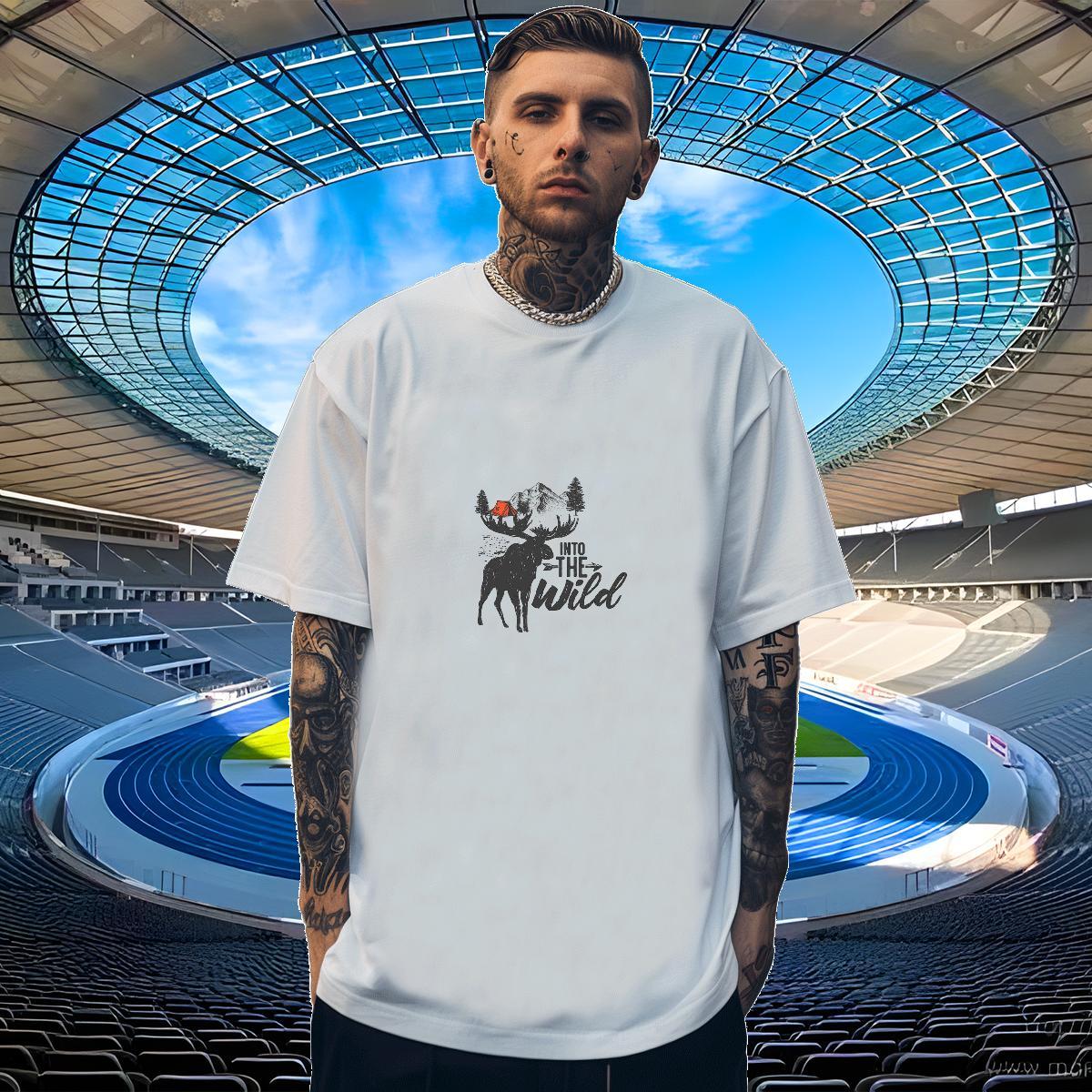 Cool Tshirts 230g Cotton Daily Wear mountains Oversized 3XL 4XL Breathable Crew Neck Brand T shirt Tees Shirts