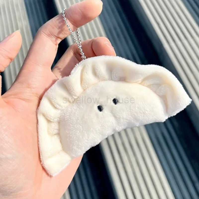 Cute Dumpling Keychains For Bag Pendant Creative Izakaya Food Plush Keychains Wholesale Stuffed Dumpling Doll Funny KeyringsL240729