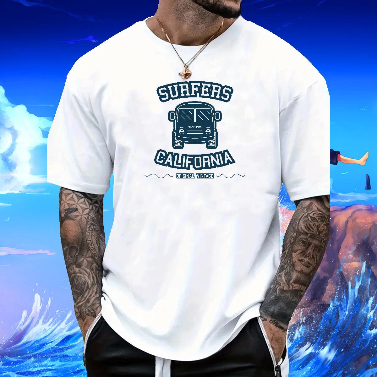 High Quality Men Tshirts 230g Pure Cotton Casual Beach letter Cartoon Print O Neck Short Sleeves Brand T Shirt For Man Wear