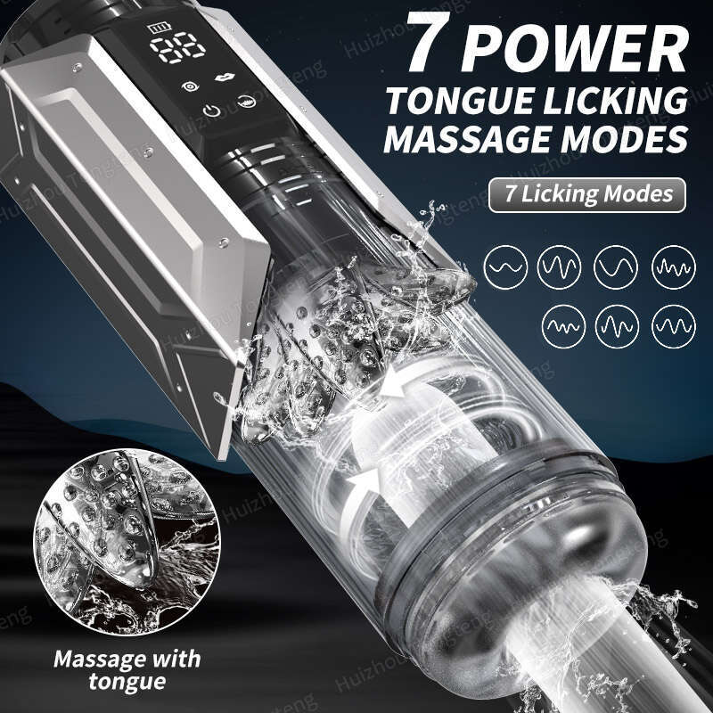 IPX7 LED Automatic Male Masturbator Cup 7 Sucking Rotating Licking Thusting Modes Pocket Pussy Stroker Blowjob Sex Toys For Men