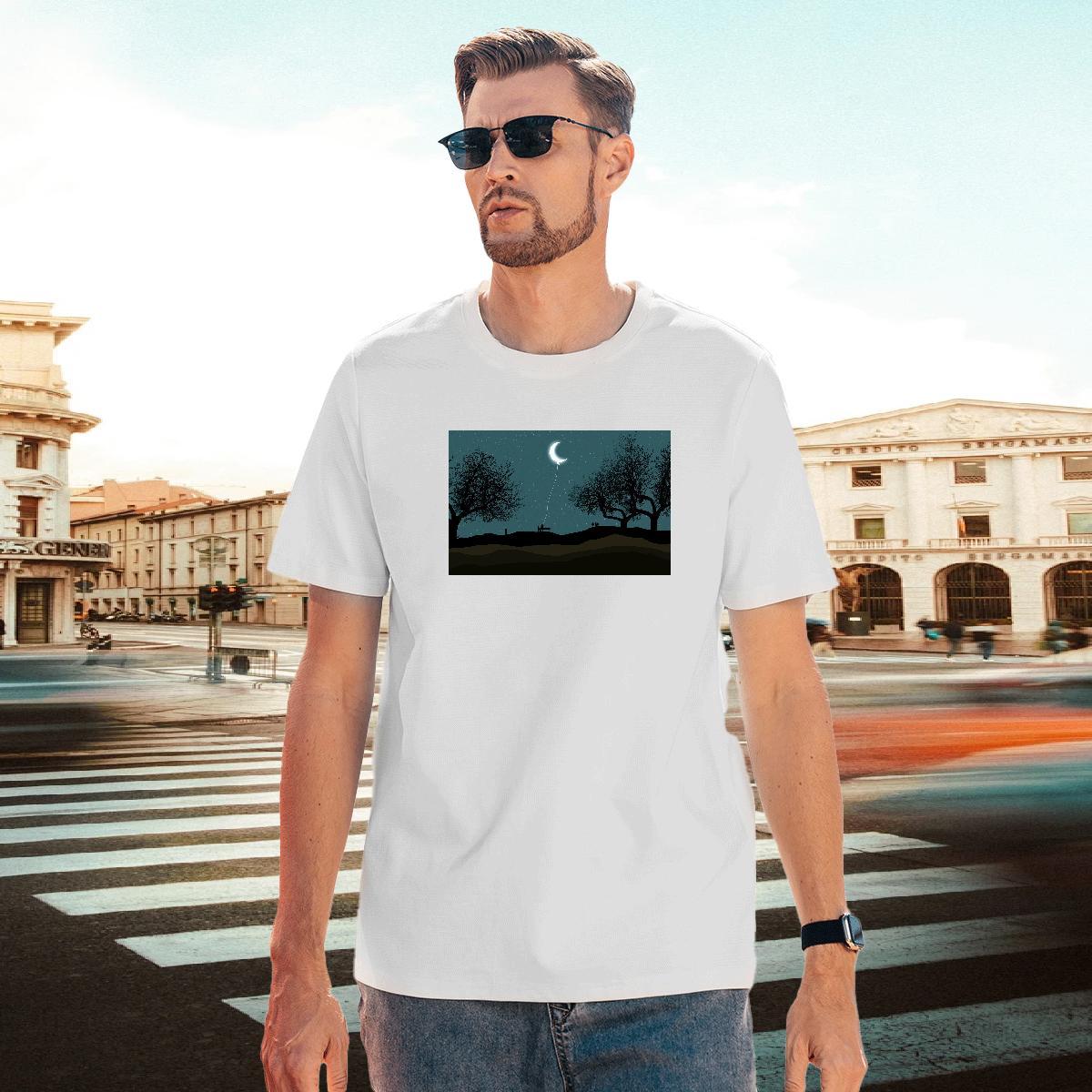 Classic Tshirt for Man Woman 230g 100% Cotton Street tree Asian Size Short Sleeve Soft Classic Casual T Shirts Men Tops Tees