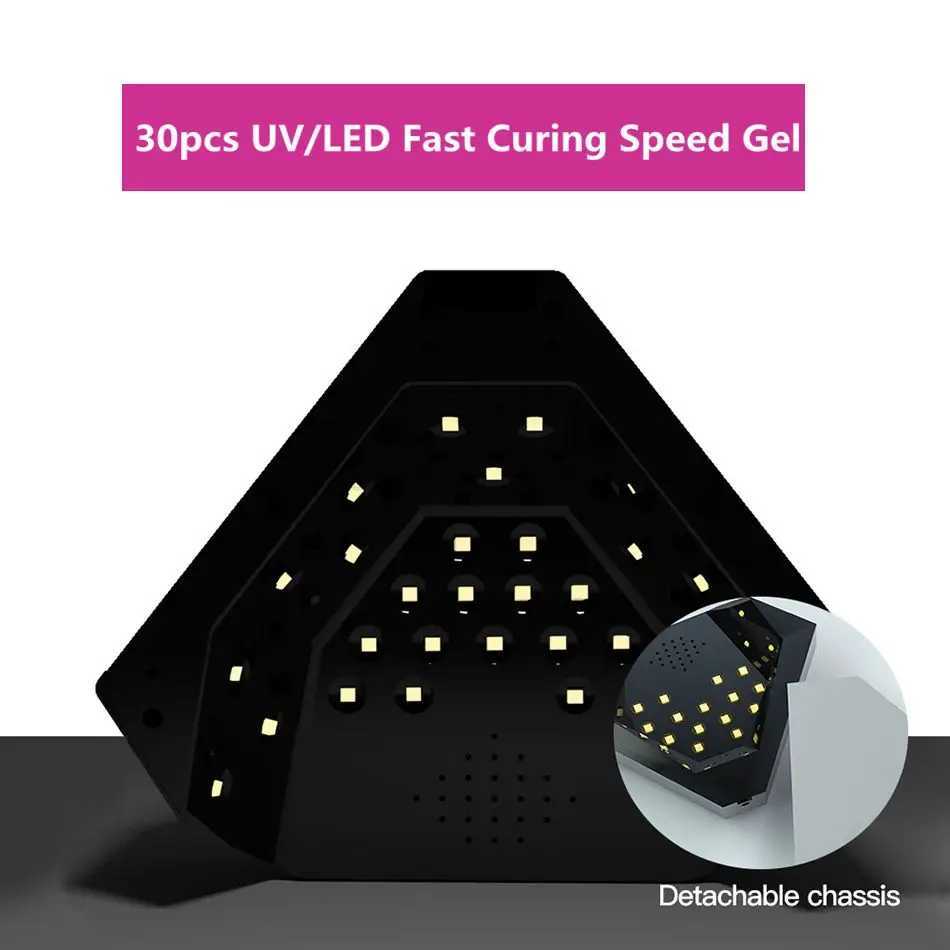 Nail Lamp 48W Diamond Shaped UV LED Curing Speed Polish Lights 30 LED Nail Dryer 3 Timers Auto Sensor Nail Manicure Pedicure KitM240729
