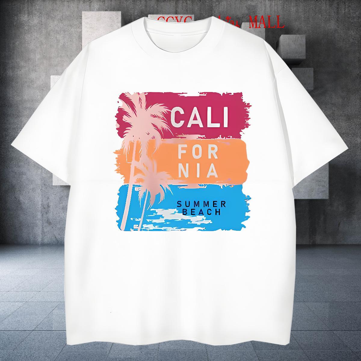Free Shipping Tshirts 230g Pure Cotton Beach tree Custom Anime Breathable Soft DIY Customized T-Shirts for Men Polos