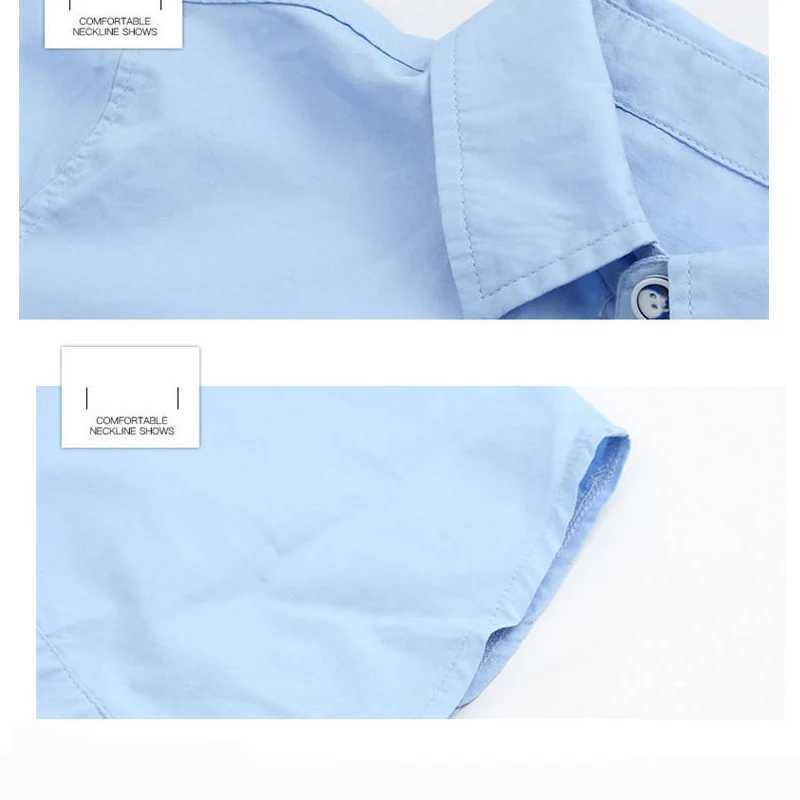 Childrens Clothing Spring 2021 Long sleeved Boys Shirt Fashion Pure Cotton White Shirt Childrens Collar Button Top 8 12yW240729