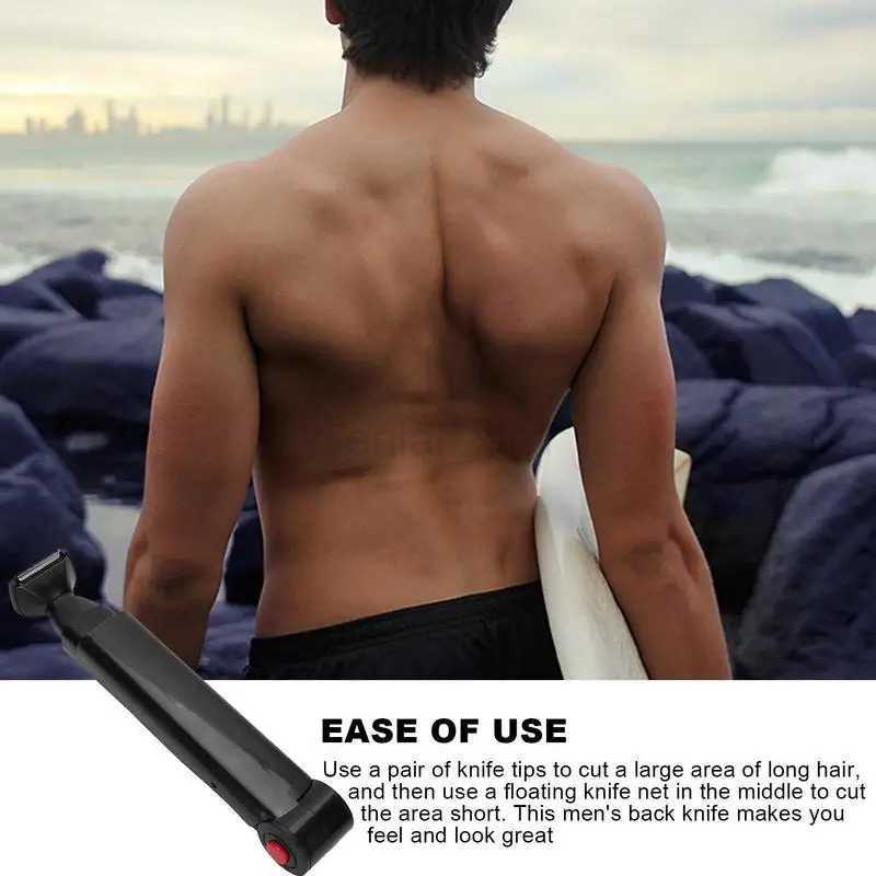 Body Shaving Groomer Back Hair Shaver Trimmer Electric Hair Removal Groomer USB Rechargeable Foldable Man Back Razor Shaver GiftY240729