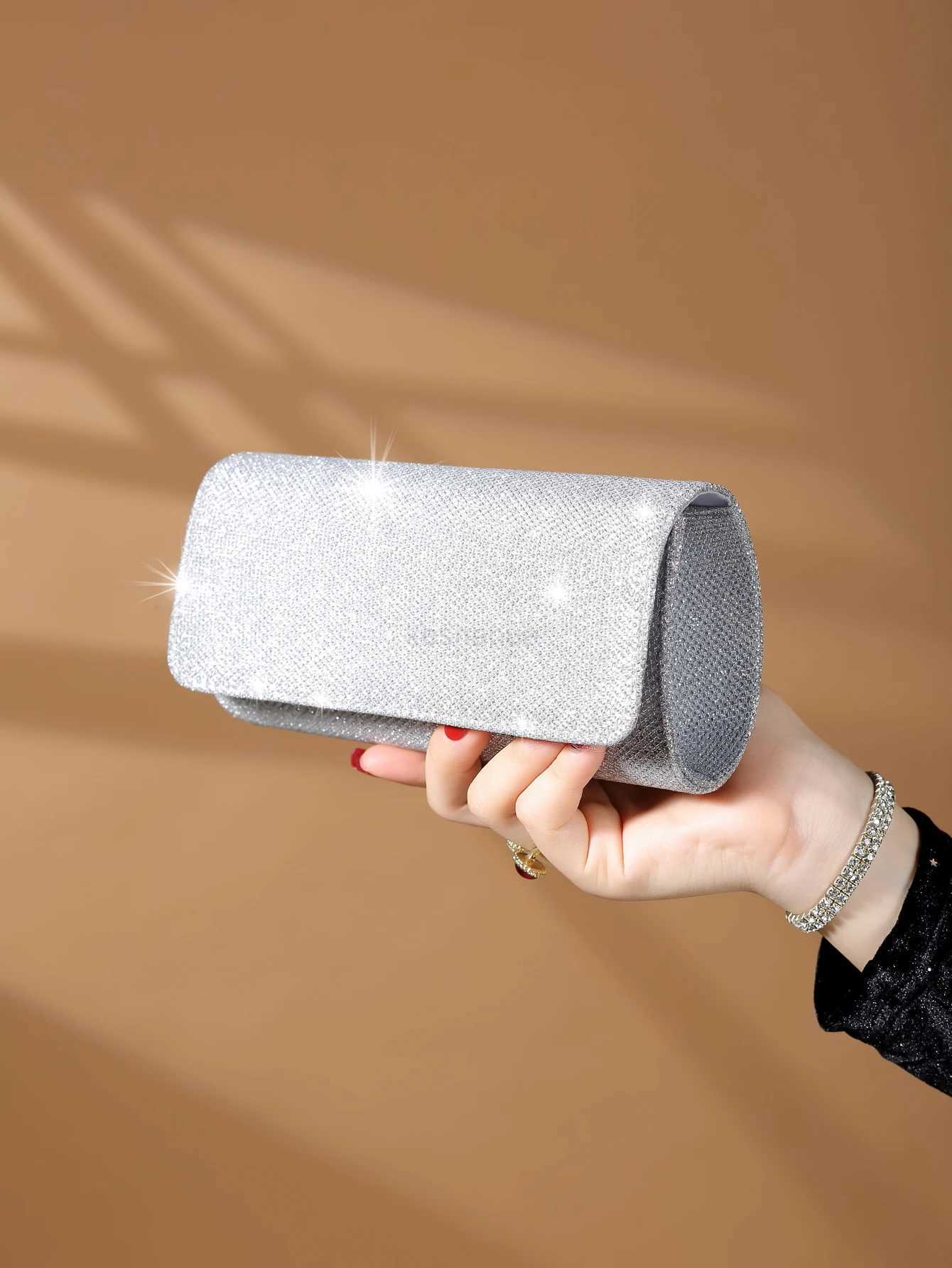 Glamorous Elegant Exquisite Quiet Luxury Sequin Stylish Luxury Shiny Mini Glitter Flap Square Bag Evening BagXJ240729