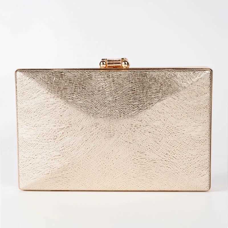 Women Shiny Gold Evening Bag Exquisite Leaf Long Purse Female Bridal Wedding Party Handbag Mini Banquet Day Clutch with ChainXJ240729