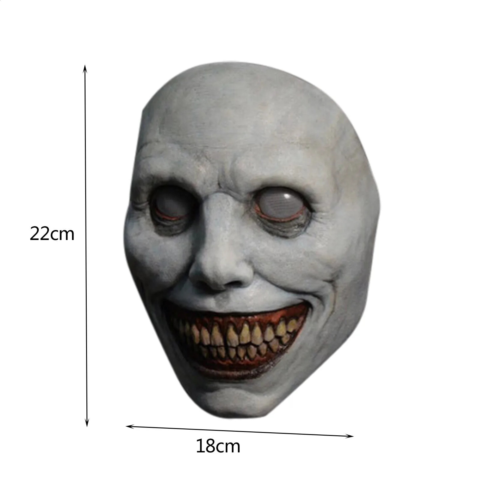 Halloween Mask Scary Smiling Demon White Eye Horrible Devil Coser Creepy Horror Mask Evil Cosplay Scariest Masked Ball Accessori 240729