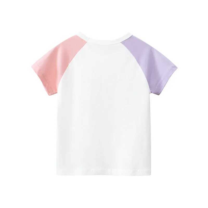 T-shirts 1-9T Summer Infant Girls T Shirt Toddler Kid Tshirt Baby Girl Clothes Short Sleeve Cotton Tee Top Bear Print Childrens T ShirtL24729