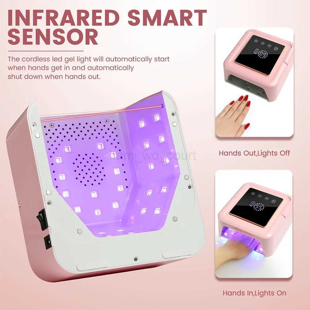 Cordless Rechargeable UV Nail Lamp 128W With 36 LEDs Portable LED Nail Dryer Professional Fast Charger Curing Lamp for SalonM240729
