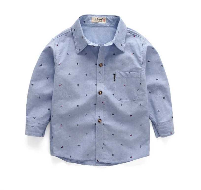 New Baby Boys and Girls Fashion Clothing Preschool Boys Shirt Long Sleeve Boys and Boys Anchor Top 1-10 YearsW240729