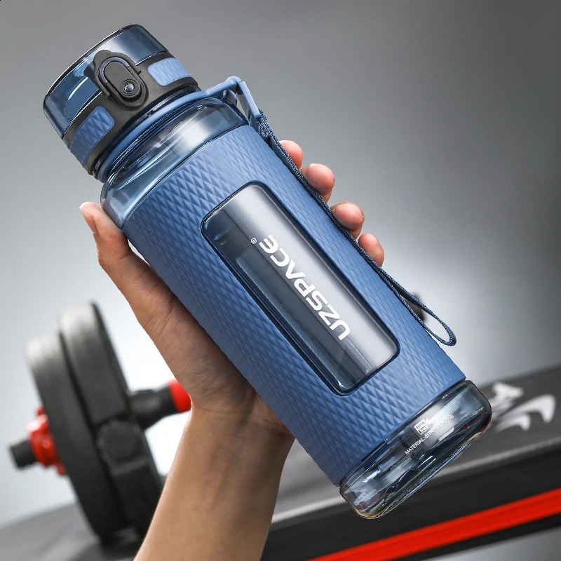UZSPACE Sport Water Bottles BPA Free Portable Gym Antifall Leakproof Large Capacity Fitness Kettle Tritan Plastic Drink Bottle 240729