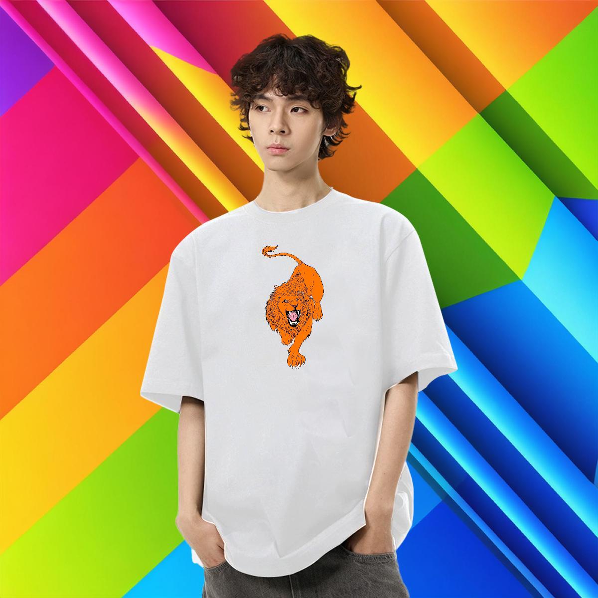 Loose Fit Mens Tshirts 230g Cotton Summer Casual tiger Oversized 4XL O-Neck Short Sleeve Fashion Design Mens T Shirts Tops Tees