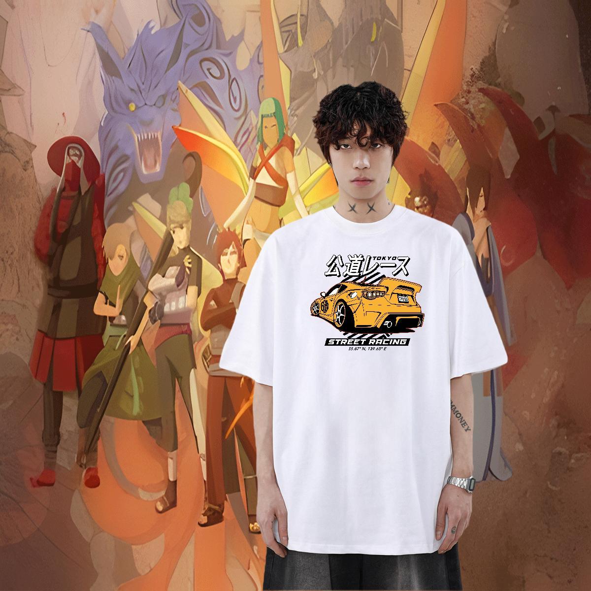 Brand Tshirts 100% Cotton 230g Hip Hop car DIY Logo Oversized Breathable Crew Neck 2024 Mens T Shirts Clothes
