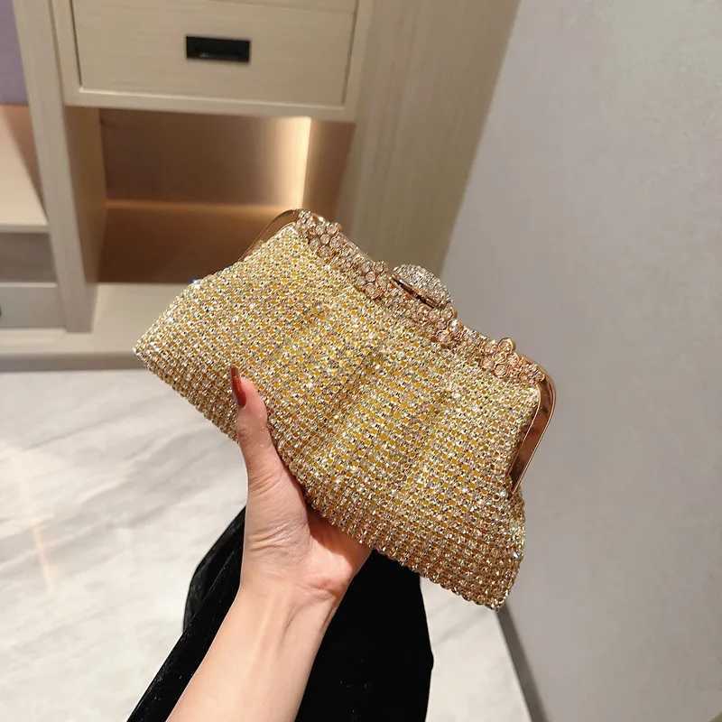 Luxury Rhinestone Evening Clutch Bag Wedding Bride Handbag Shiny Design Party Banquet Lady Portable Purse Sling Shoulder BagsXJ240729