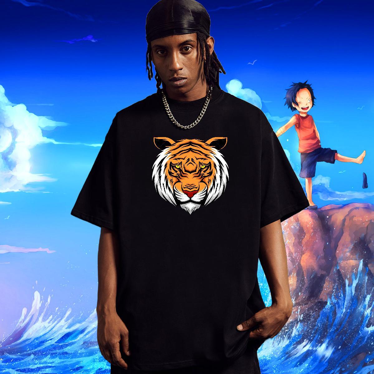 TOP Quality Men Tees 230g Pure Cotton Daily Wear tiger Black White Short Sleeve Soft Designer T Shirt For Man Top Tees