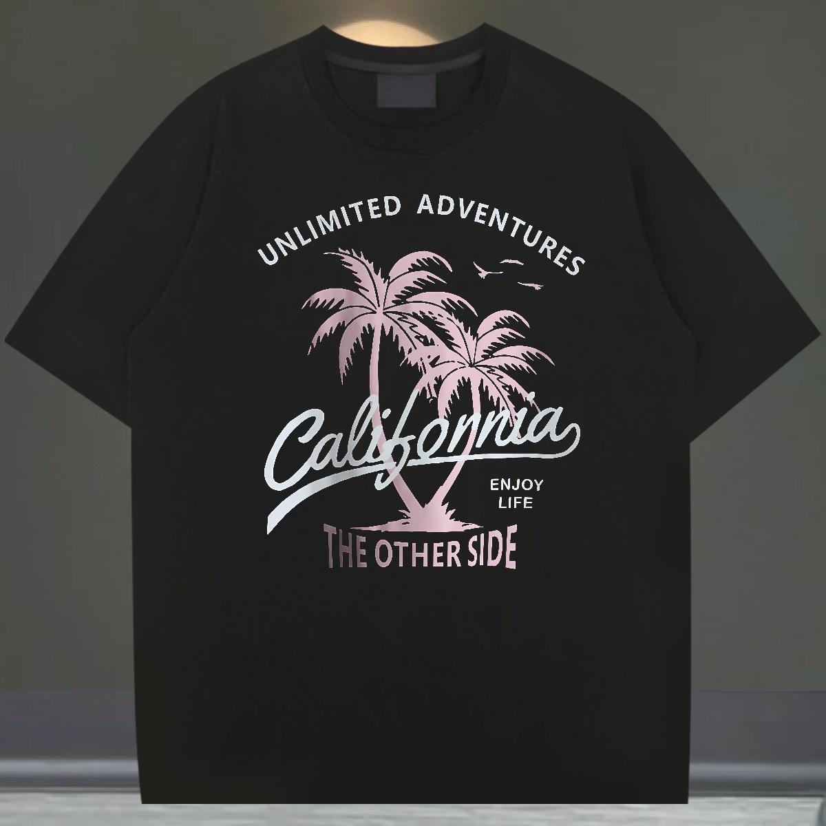 High Quality Men Clothes T-Shirt 230g Cotton Hip Hop tree Customized O-Neck Short Sleeve 2024 New T-Shirts Tees Shirts