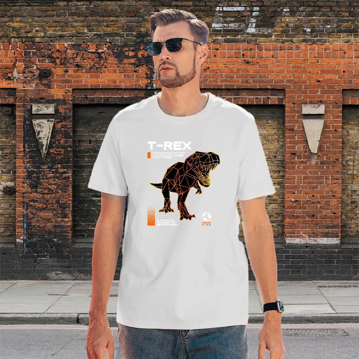 Popular Couples T Shirts 100% Cotton 230g Street dinosaur Oversized O Neck Short Sleeves 2024 Designer Men T Shirts Tops