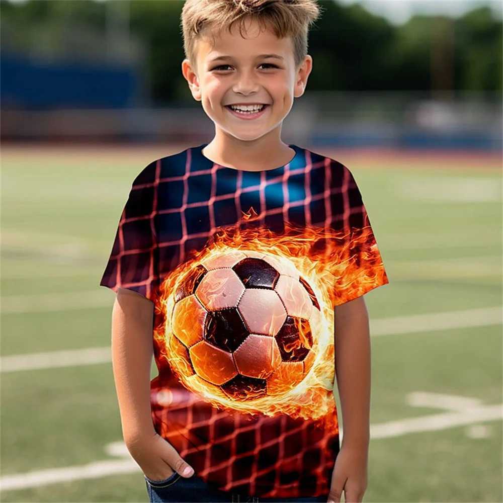 T-shirts Childrens Clothing Football Uniform Girls Clothes 2 to 8 Years Round Neck Baby Short Sleeves Soccer Boy Children Summer ClothesL24729
