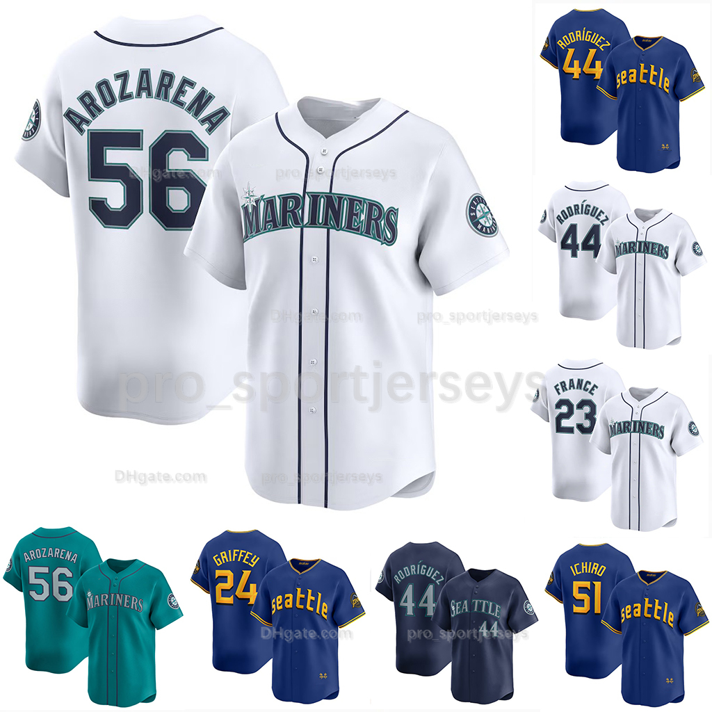 56 Randy Arozarena Mariners 2024 Jerseys Julio Rodriguez Ken Griffey Jorge Polanco Jr. Crawford Nelson Cruz Cal Raleigh Ty France Andres Munoz Mitch H