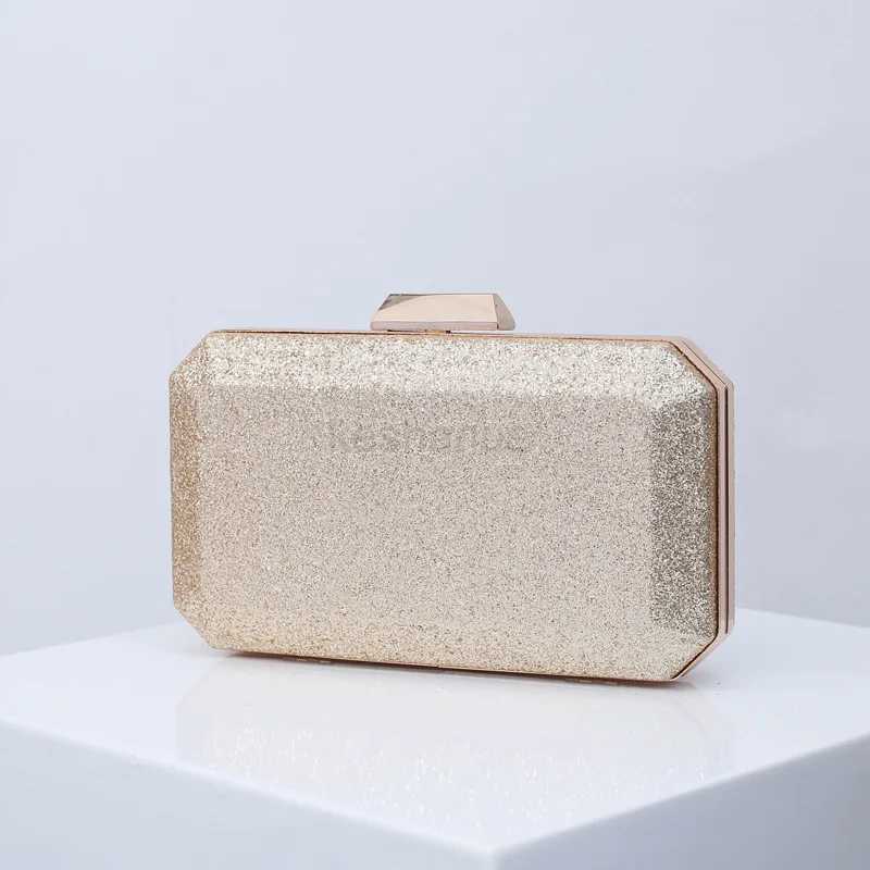 Golden Yellow Clutch Handbag for Laday 2023 Luxury Designer PU Purses Wedding Evening Unique Wallets Crossbody Shoulder BagXJ240729