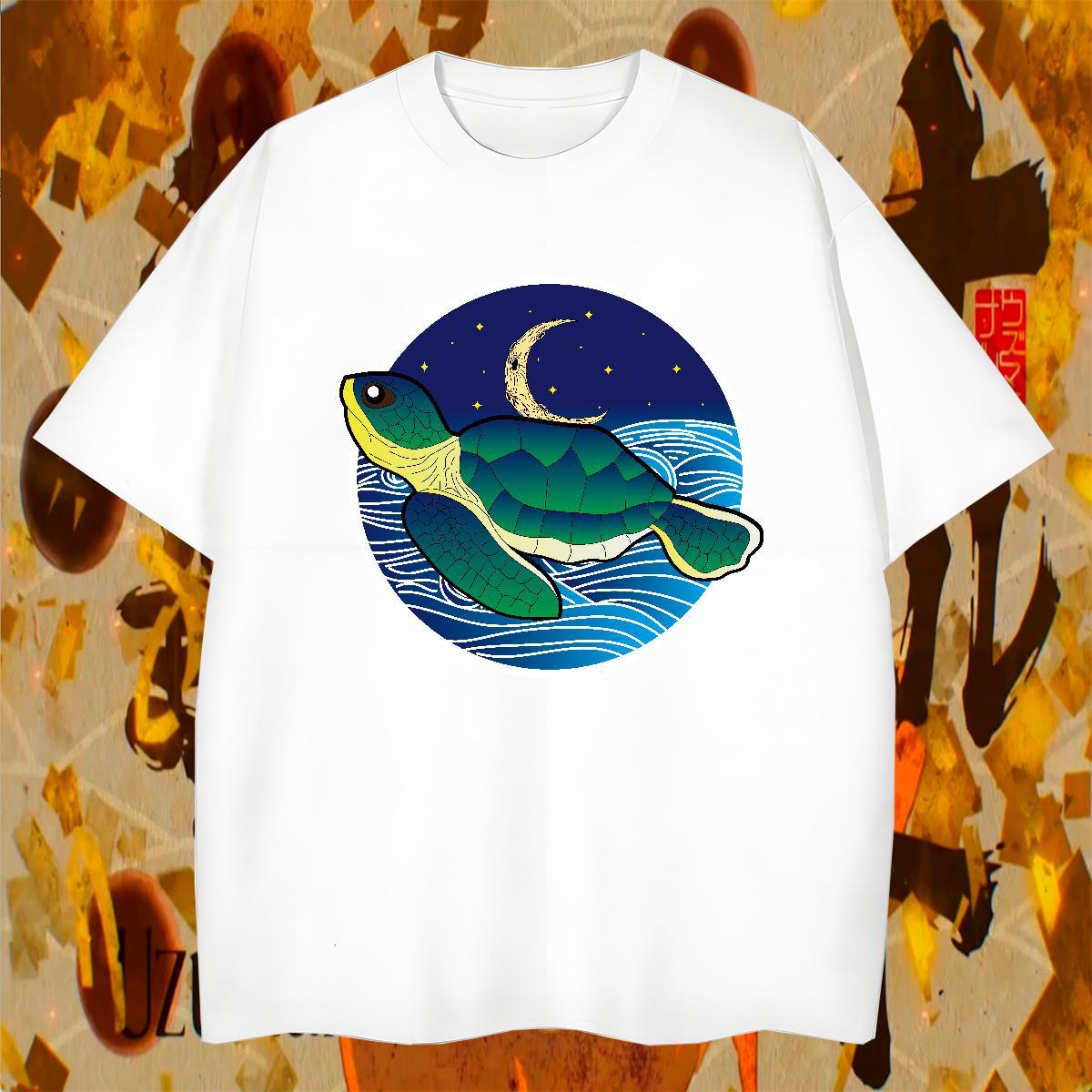 Popular Men Tshirts 230g Cotton Summer Casual tortoise DIY Logo Oversized Round Neck Short Sleeve Fashion New T-Shirts for Men Tops Tees