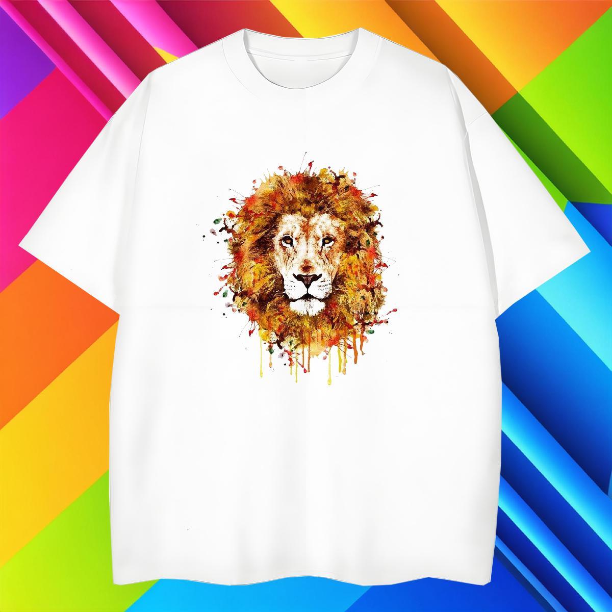Free Shipping Mens Tshirts 230g Pure Cotton Outdoor lion Black Oversized Breathable Short Sleeve Designer Fashion T Shirt For Man Tops Shirt
