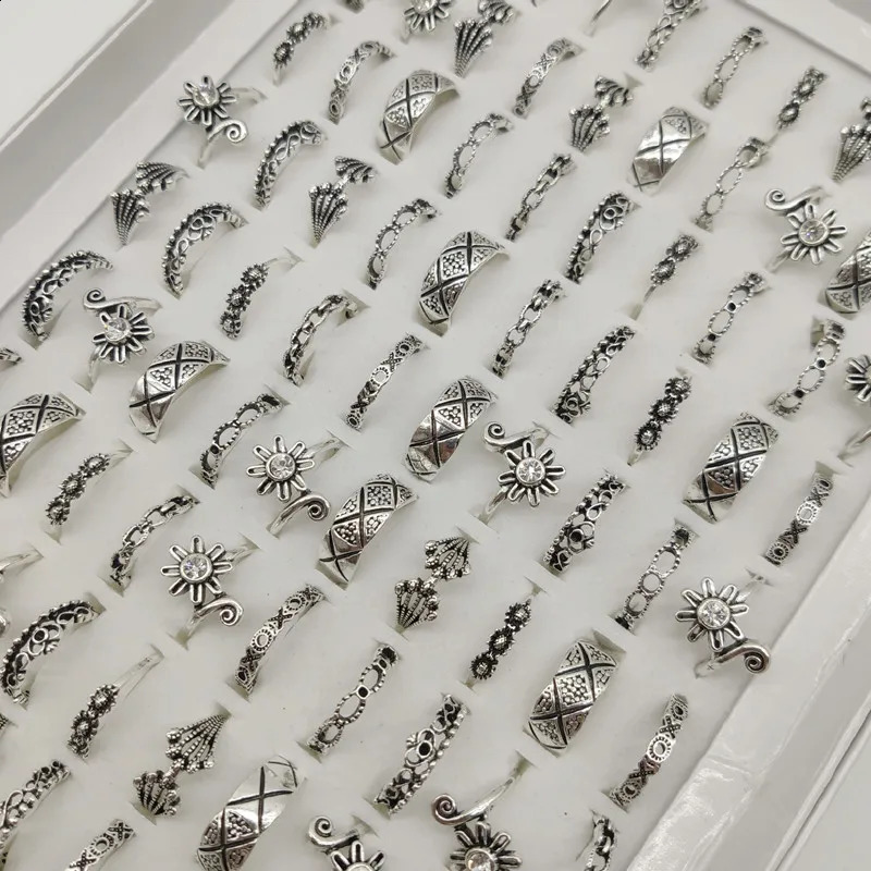 50000 styles of different finger rings wholesale inventory 100 piecesbatch retro silver gold alloy joint ring party women 240723