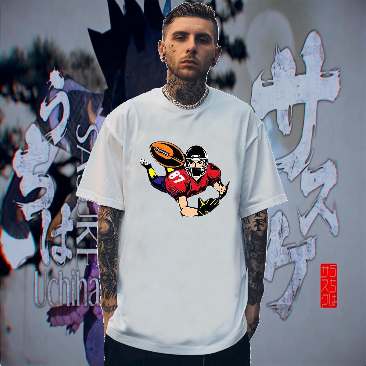 TOP Quality Tshirts 230g Cotton Casual rugby Plus Size Cartoon Pure Cotton 2024 DIY T Shirt For Man Clothes