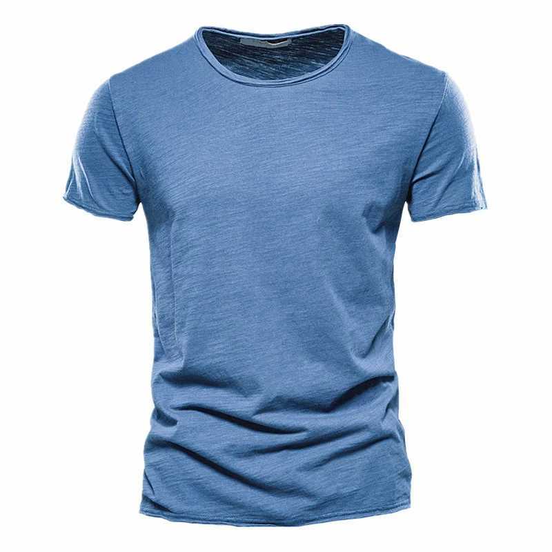 Round neck solid color bamboo cotton short sleeved T-shirt M250108
