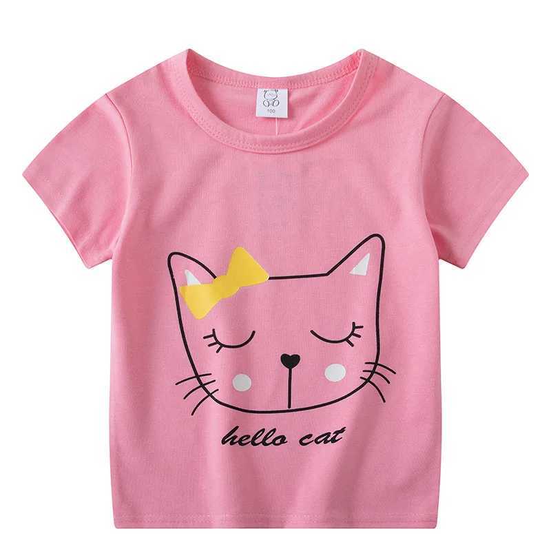 T-shirts Baby Boys Girls Summer T-shirt Kid Cartoon Animal Tops Tees T Shirt Tshirt Size 3 4 5 6 Year Children Cotton ClothingL24729
