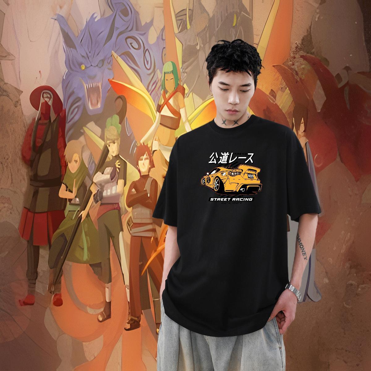 Brand Tshirts 100% Cotton 230g Hip Hop car DIY Logo Oversized Breathable Crew Neck 2024 Mens T Shirts Clothes