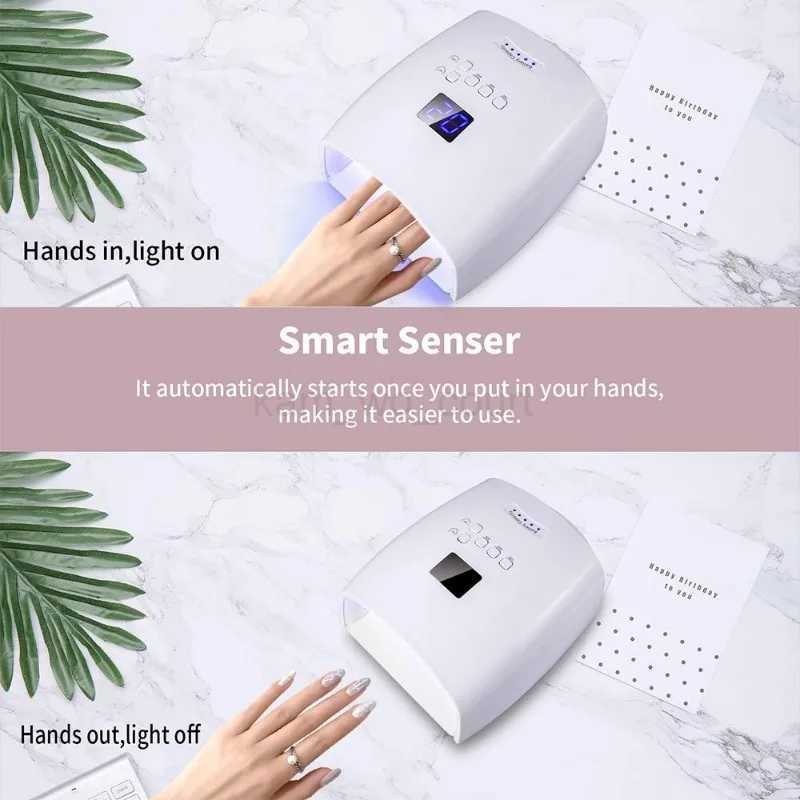 48W Rechargeable UV LED Nail Lamp Cordless Professional Gel Nail Pedicure Lights Nail Art Manicure Tools for Home and SalonM240729
