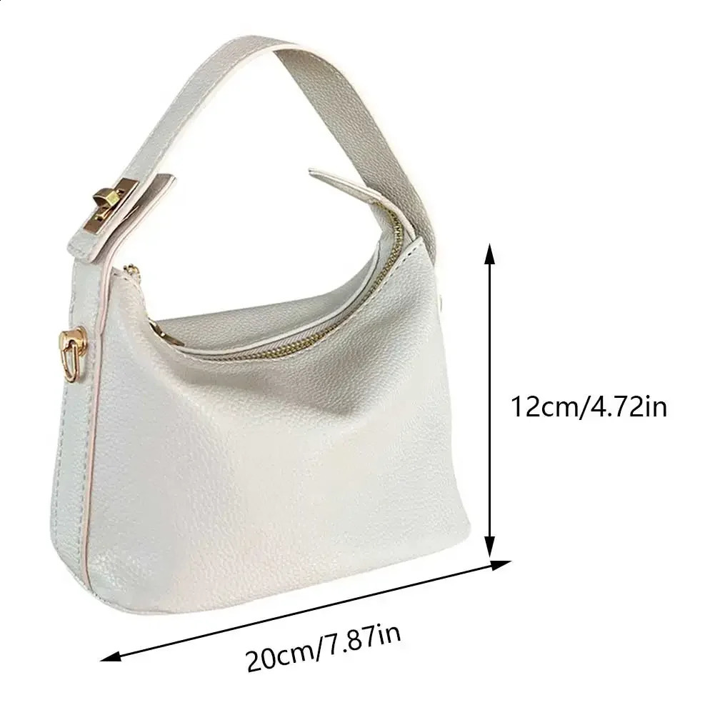 Women Versatile Small Shoulder Bag Zipper Closure PU Leather Mini Bag Chic Style Mini Purses Underarm Bag All-Match Shoulder Bag 240729