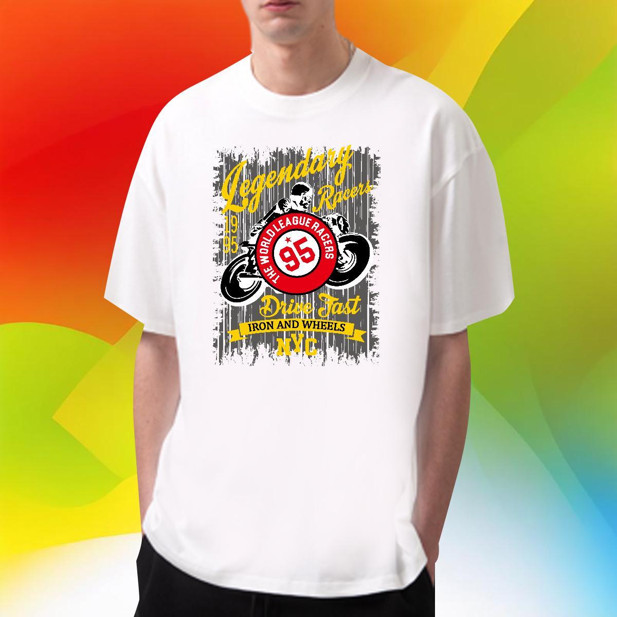 Unisex Mens Tshirts 230g 100% Cotton Street Casual Motorcycle DIY Short Sleeve O-Neck Fashion Casual T-Shirts for Men Clothings