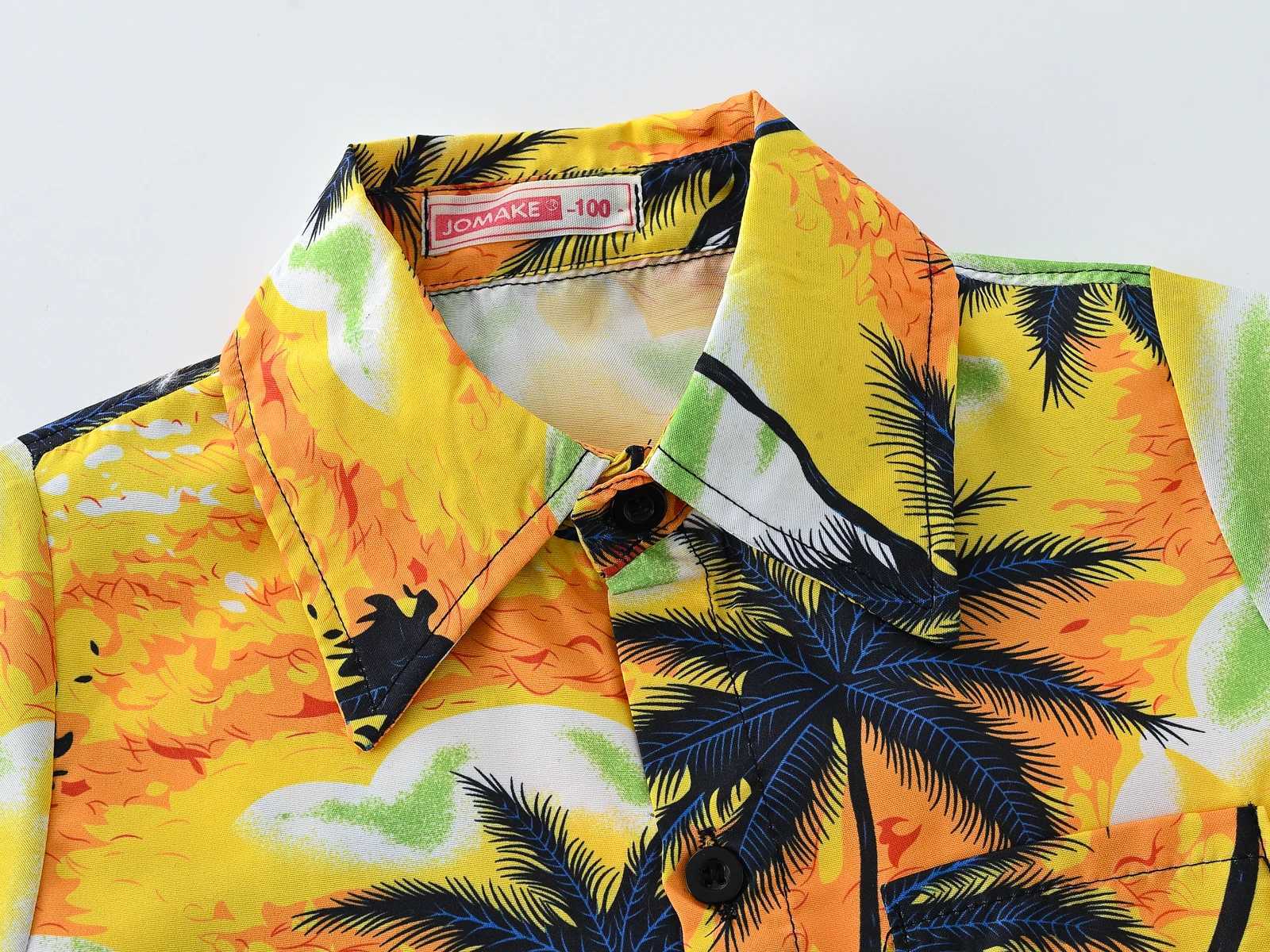 Cool and Comfortable Summer Coconut Palm Beach Boys and Girls ShirtsW240729