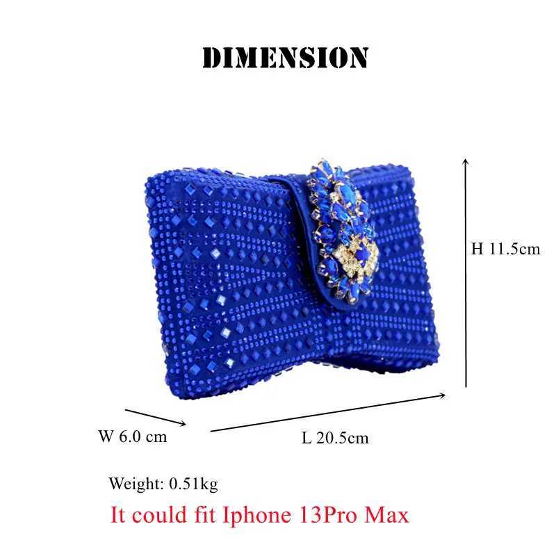 Womens Party Clutch Luxury Bags Shape Bow Royal Blue Handbag Evening BagXJ240729