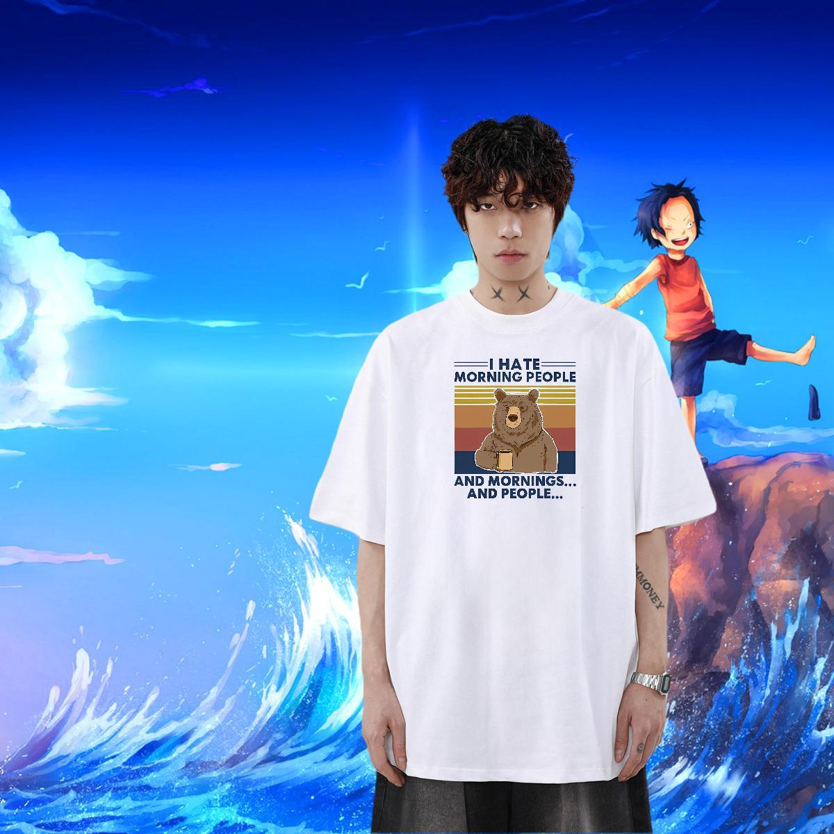 Cool Design Men Tees 230g Cotton Street bear Custom Anime Short Sleeve Soft Fashion Designer Men T Shirts Tee Shirt