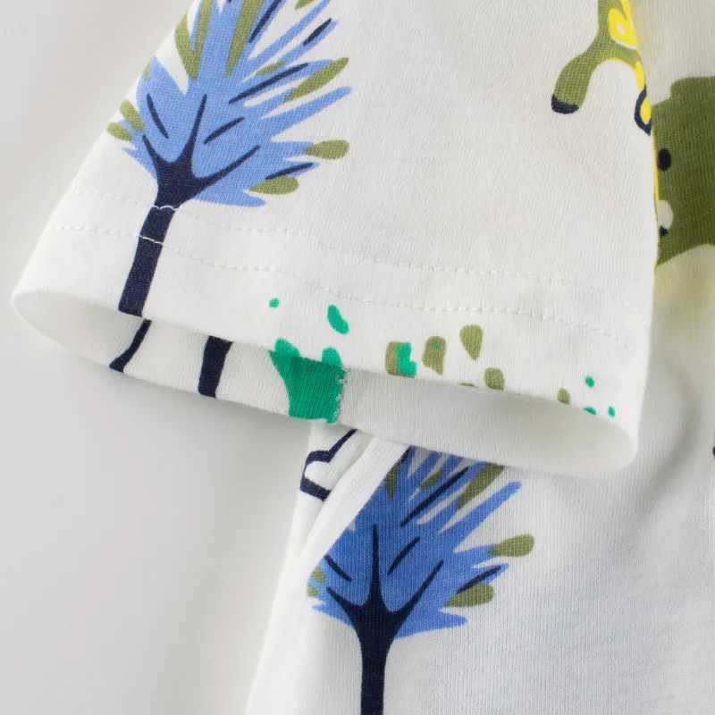 T-shirts 2-8T Summer Dinosaur Boys T Shirt Toddler Kid Boys Clothes Short Sleeve Top Infant Cotton Tshirt Childrens Tee Shirt OutfitL24729