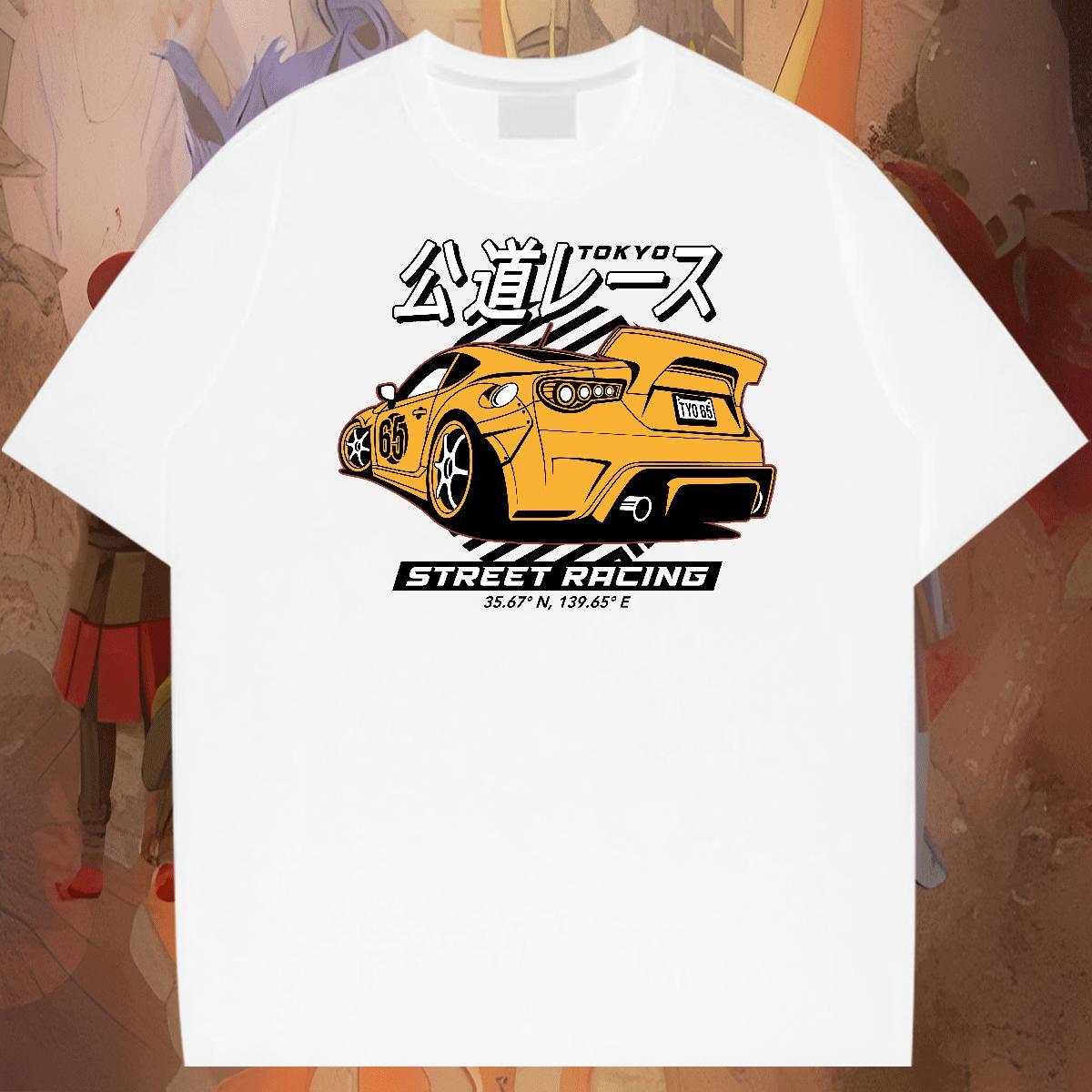 Brand Tshirts 100% Cotton 230g Hip Hop car DIY Logo Oversized Breathable Crew Neck 2024 Mens T Shirts Clothes