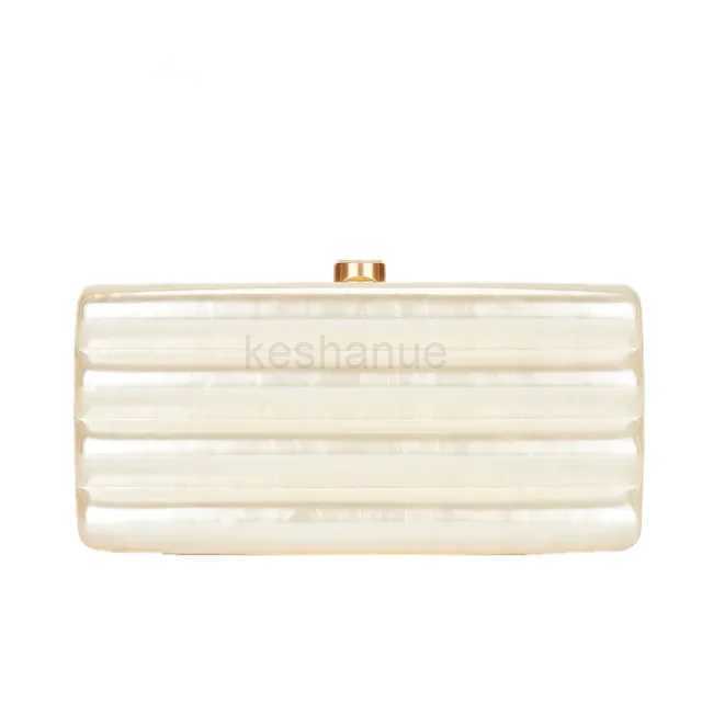 Women Acrylic Box Evening Clutch Bags For Wedding Party Luxury pearl ivory black pink Purses Designer Handbags High QualityXJ240729