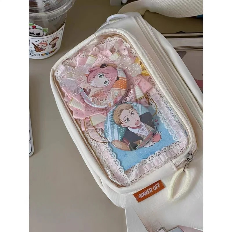 Kawaii Japanese Y2K Chest Bag Women Lolita Cute Crossbody Bag Girls Transparent Itabag Purses and Handbags Waist Ita Bag 240729