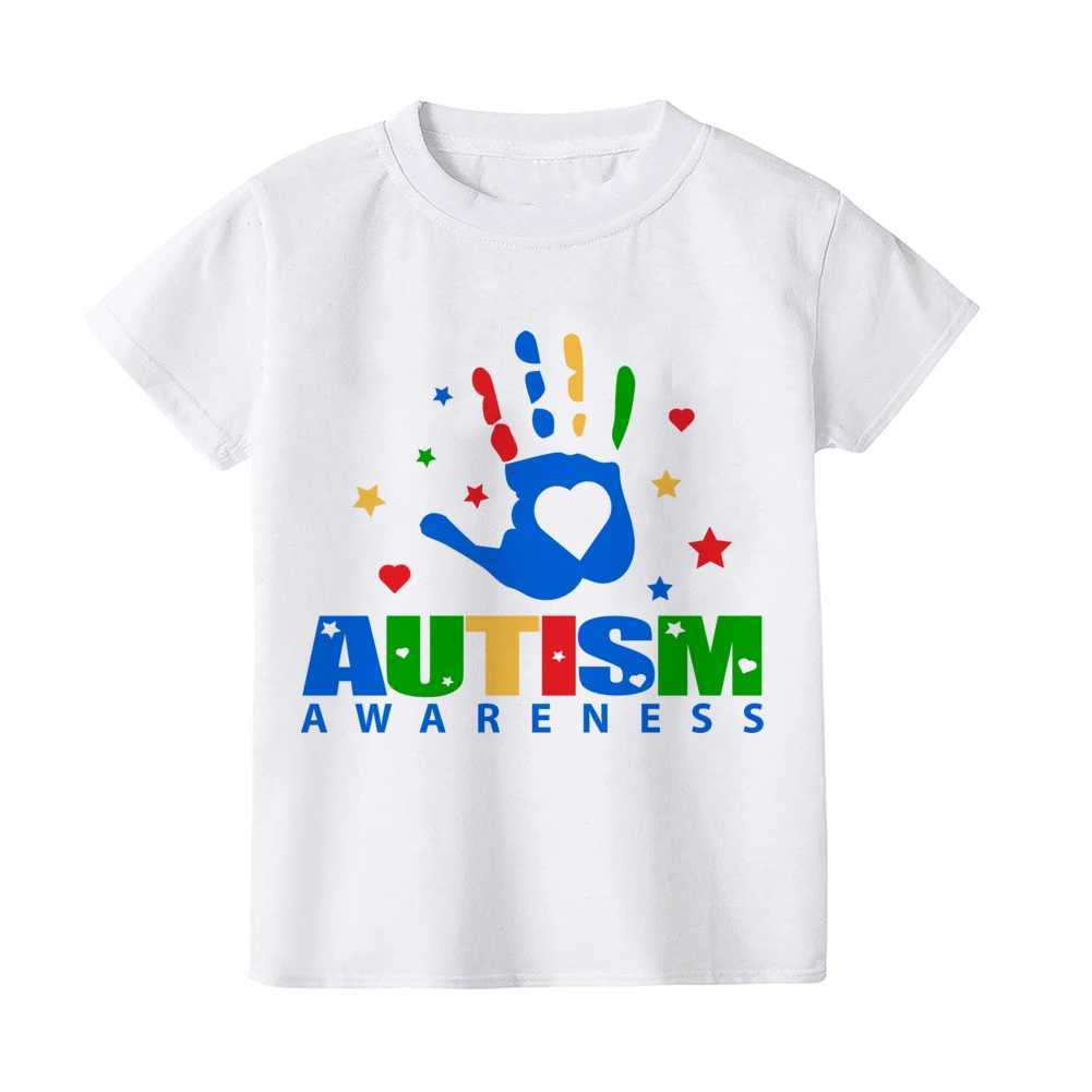 T-shirts Autism Awareness Kids Tshirt Toddler T-shirt Boy Girl Clothes Autism Heart Chilld Shirt Care for Autistic Patients Children TeeL24729