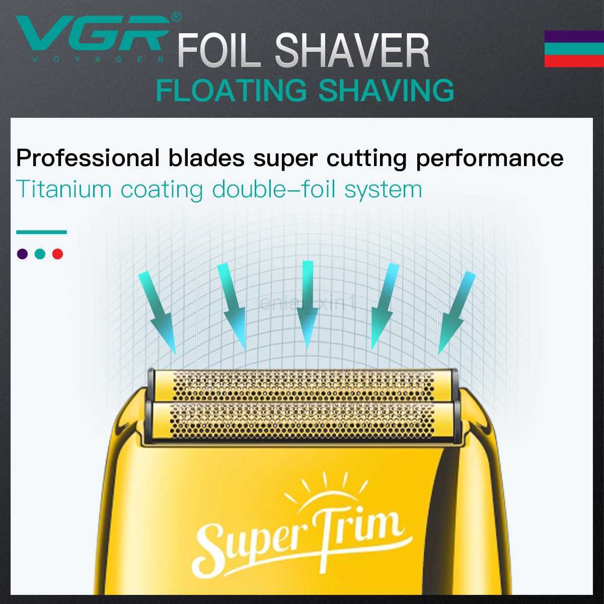 VGR Shaver Professional Beard Trimmer Electric Razor Portable Shaving Machine Reciprocating Hair Trimmer Shaver for Men V-332Y240729