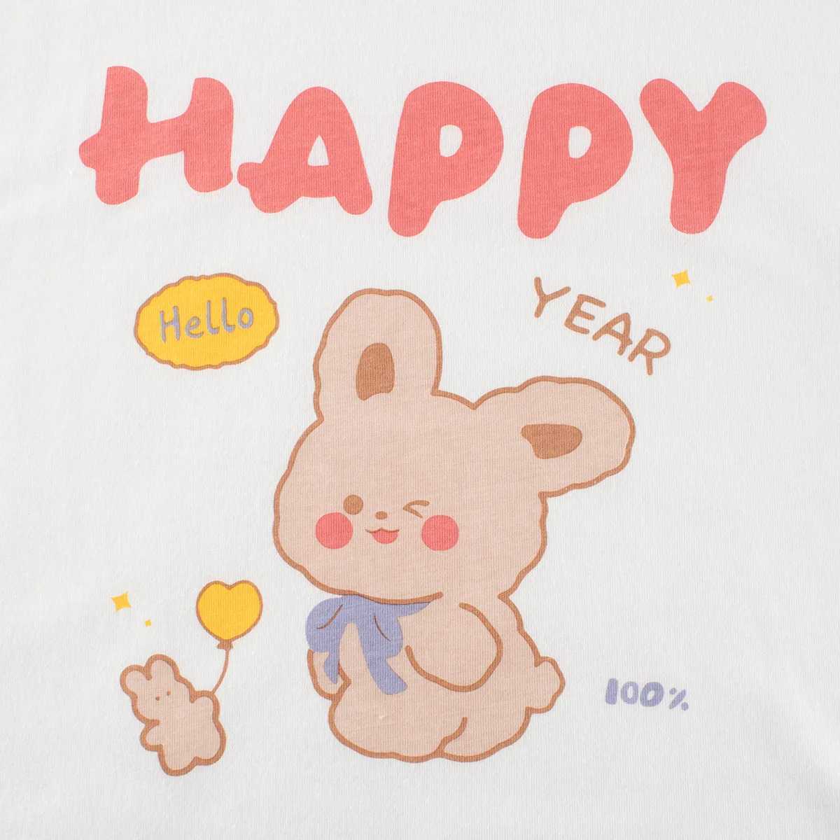 T-shirts 1-9T Toddler Kid Baby Girl Clothes Rabbit Print Infant T Shirt Cotton Casual Tshirt Short Sleeve Basic Top OutfitL24729